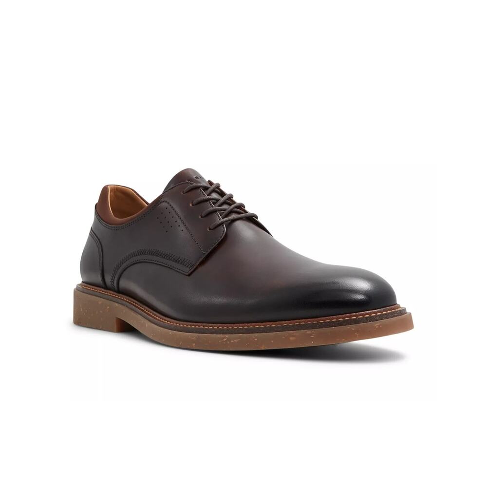 Ted Baker Swanley Derby Casual Dress Shoes Brown Leather Plain Toe Size 9.5 NWOB